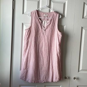 Beachlunchlounge Linen Blend Dress Red & White Striped